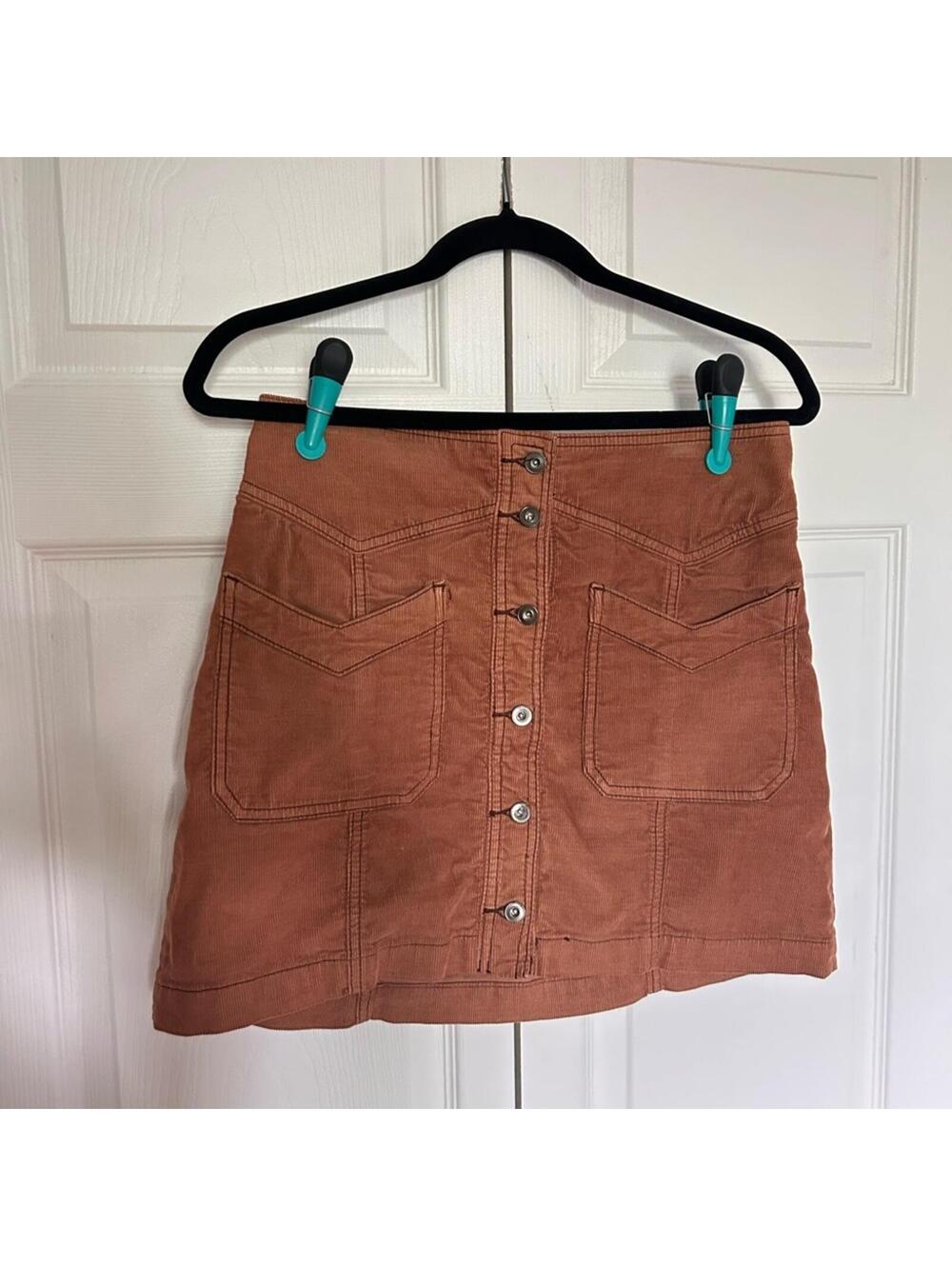 Free People Brown A-Line Mini Skirt